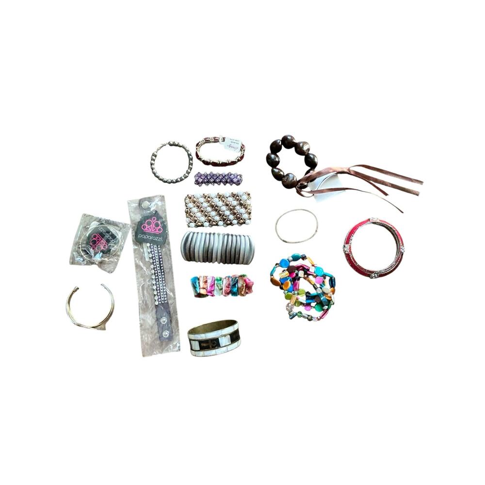 Trendy Mixed Jewelry Bracelet Lot – 15+ Pieces – Paparazzi, Icing & More!